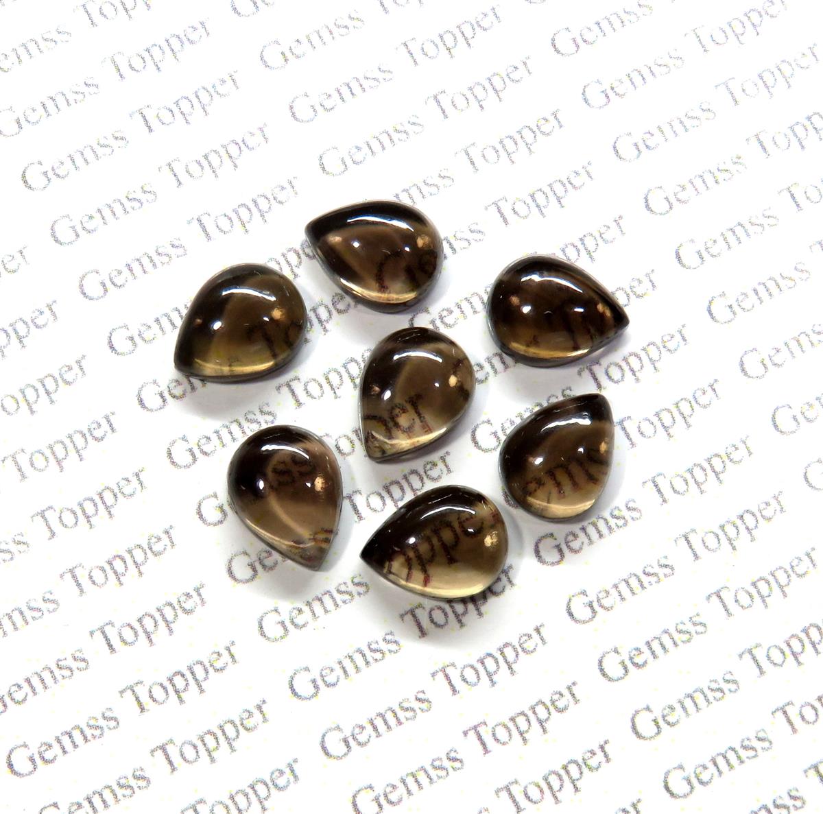 Smoky Quartz 9x12 mm Pear Cabochon